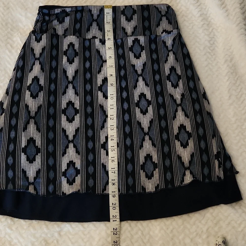 Patterned Blue-toned Abstract A-Line Women's Reversible Skirt